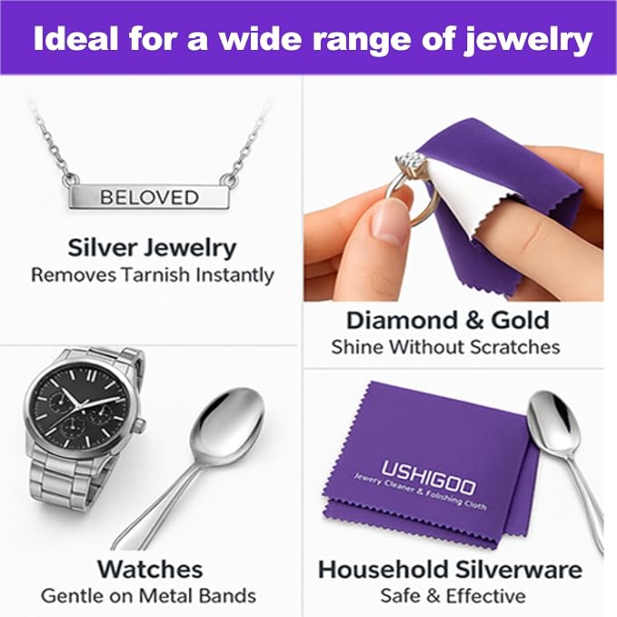 Jewelry Cleaning & Polishing Cloth, Non-Toxic Eco Friendly, Jewelry Cleaner - Image 2