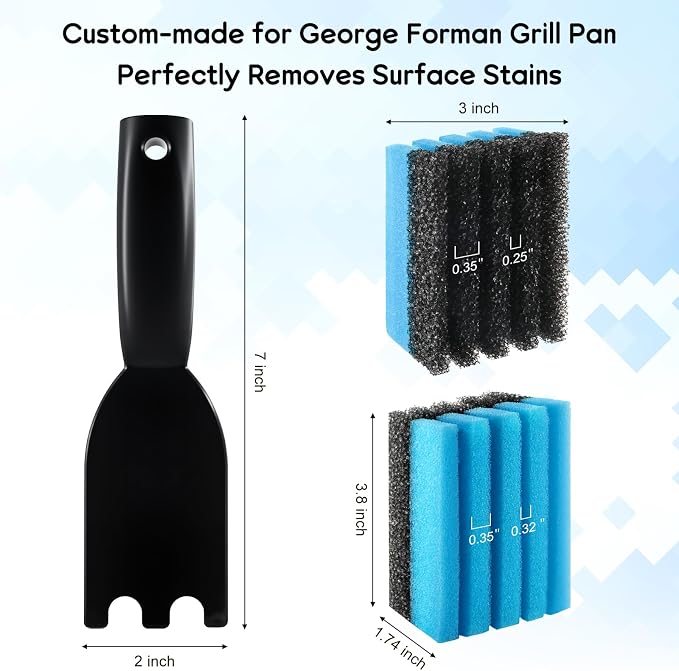 2-Pack Cleaning Sponge 12207 and 1-Pack Grill Scraper - Image 2