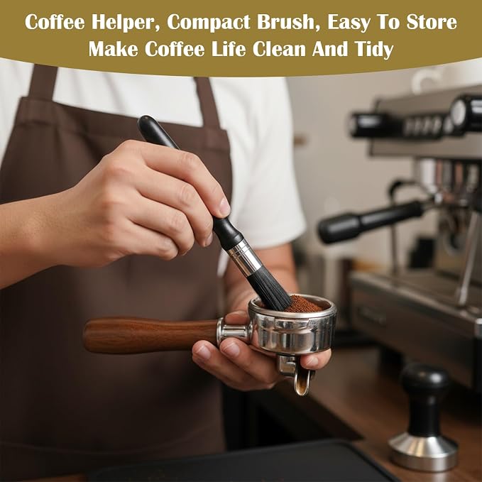 2 Pcs Coffee Grinder Cleaning Brush, Boar Bristle Espresso Brush Machine Cleaner - Image 6