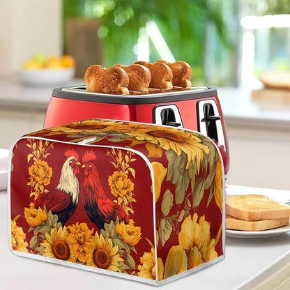 Rooster Blender Dust Cover Bread Maker Toaster Cover Sunflower Kitchen Accessories Small Appliance Cover Dustproof Size M