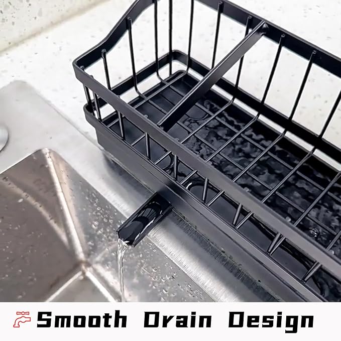 Large Sponge Holder for Sink, Stainless Steel Sink Caddy Organizer - Image 5