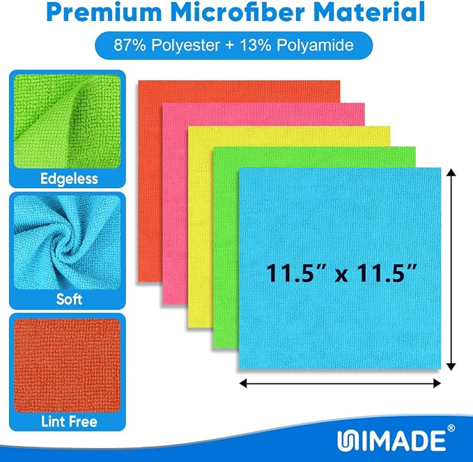 Microfiber Cleaning Cloth, 10 Pack Reusable Microfiber Towels - Image 2