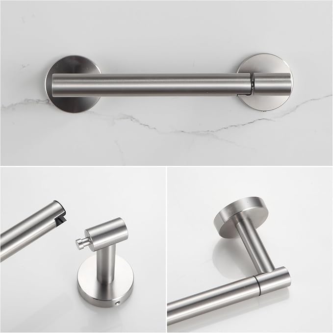 BVL Toilet Paper Holder Brushed Nickel Wall Mount Stainless Steel 304 Large - Image 5