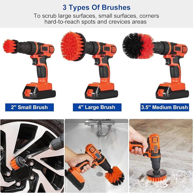 iMounTEK All Purpose Power Scrubber Cleaning Brush Combo Kit. Bathroom - Image 3