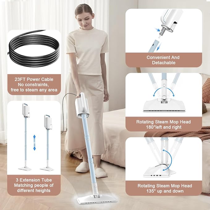 Steam Mop Cleaner, 7 in 1 Rotated Steam Cleaner - Image 3