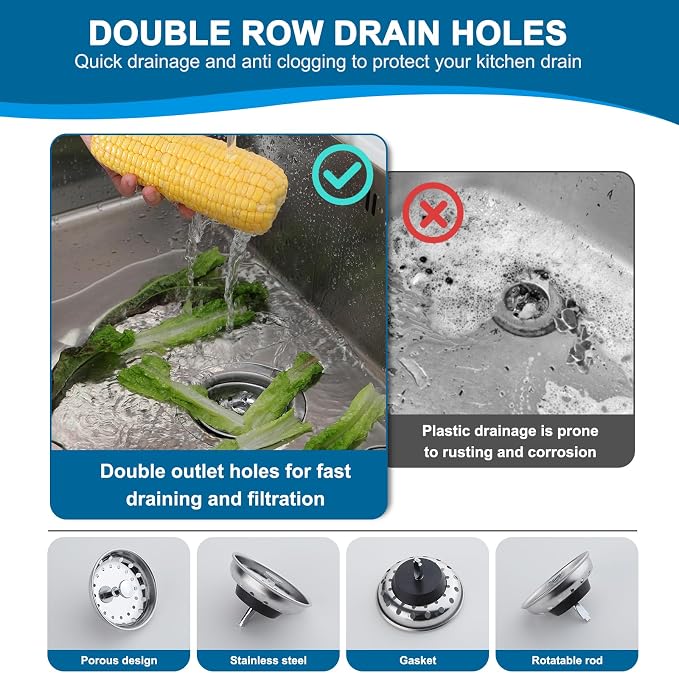 ZM Kitchen Sink Stainless Steel Basket Strainer - Image 5