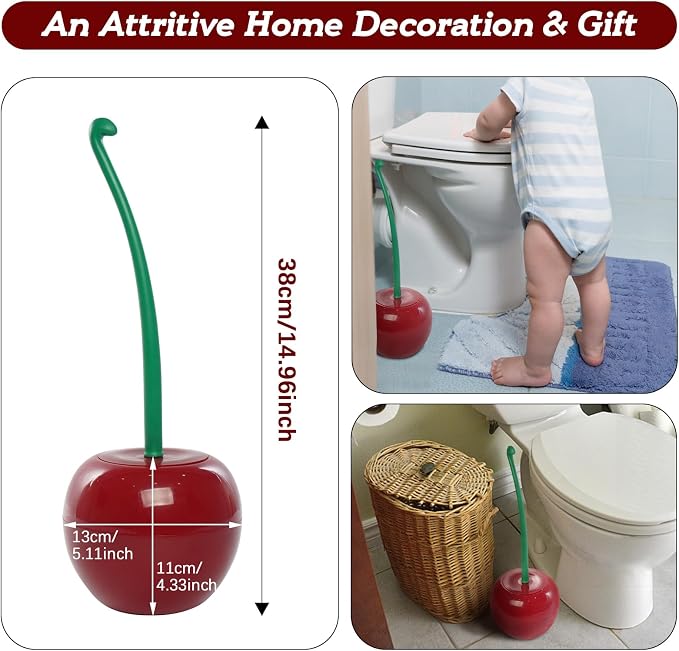 Creative Toilet Brush with Holder Bowl&Long Handle, Household Bathroom Cleaning - Image 5