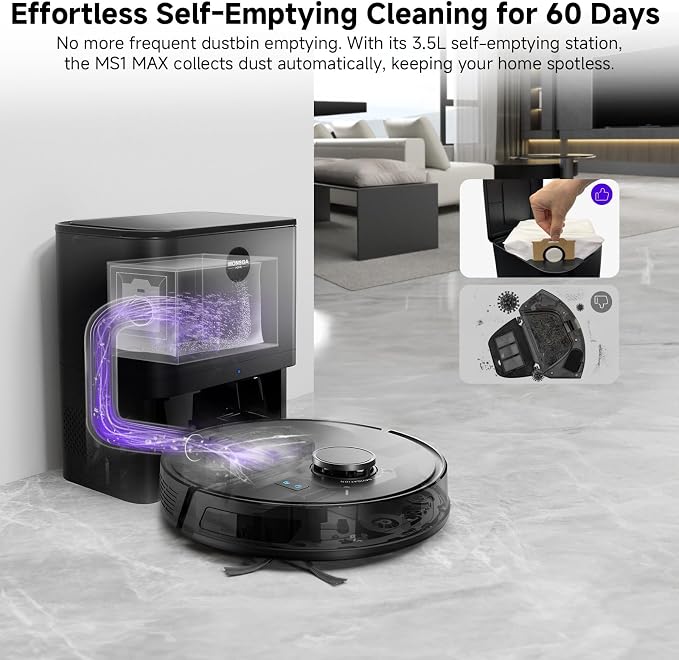 MONSGA Robot Vacuum and Mop Combo, 5000Pa Robotic Vacuum - Image 5
