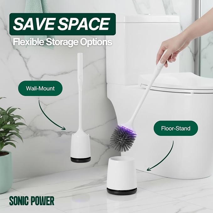 Electric Toilet Brush & Scrubber – Self Cleaning Silicone Toilet Bowl Brush - Image 5