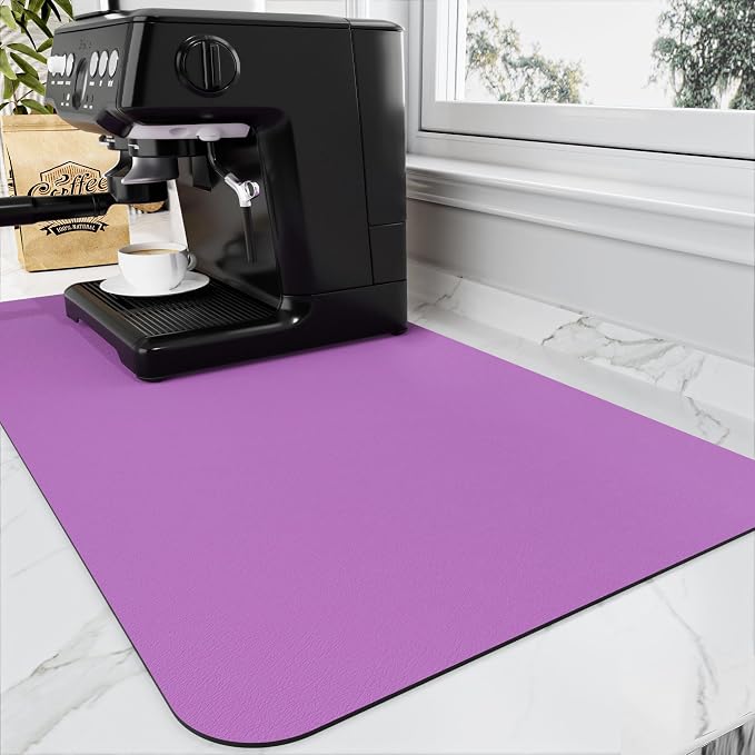 Coffee Mat - Absorbent Hide Stain Rubber Backed Dish Drying Mat by HotLive