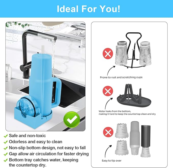 Water Bottle Drying Rack, Silicone Tumbler Drying Rack, Baby Bottle Dryer Holder - Image 6