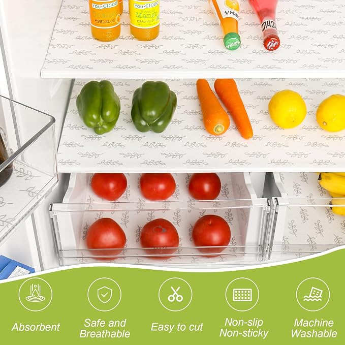 Cooyes 17.7" x 24" Refrigerator Liners Non-Slip Washable Refrigerator Drawer - Image 2