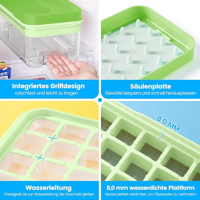 PHINOX Ice Cube Tray With Lid and Bin, Ice Trays - Image 3
