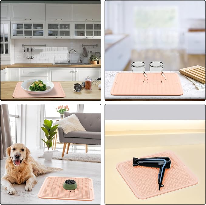 ZLR Silicone Dish Drying Mat for Kitchen Counter, Eco-Friendly Fast Dry Dish Mat - Image 9
