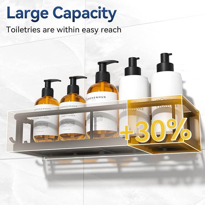 YASONIC Shower Caddy Adhesive, No Drill Bathroom Shower Organizers, - Image 4
