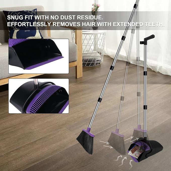 Broom with Dustpan Combo Set, Standing Dust Pan Set - Image 6