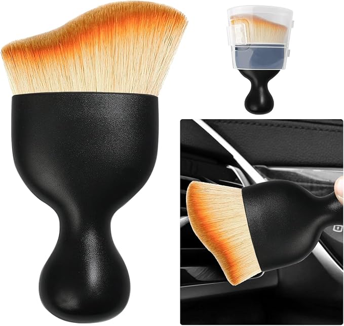 Ziciner Car Detailing Brush, Curved Soft Bristles Auto Removal Dust Collectors by Ziciner