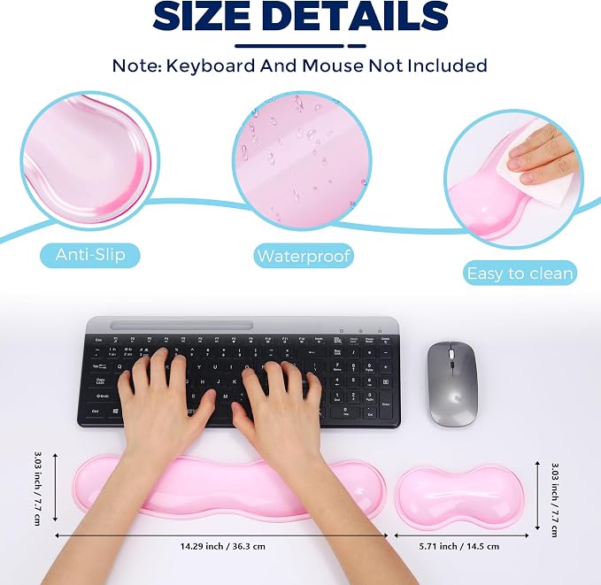 Gel Wrist Rest for Keyboard and Mouse, Wrist Rest for Keyboard, Mouse Wrist - Image 4