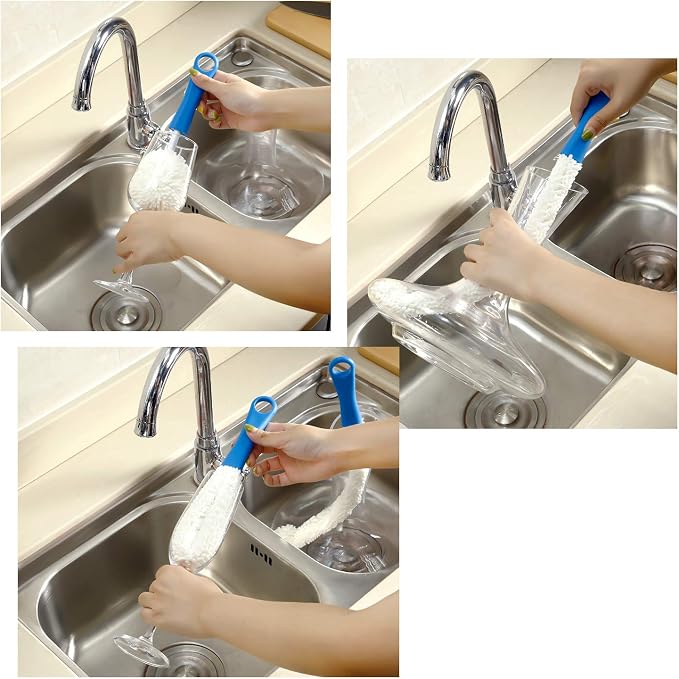 Boao 3 Pcs Decanter Cleaning Brush Wine Glass Decanter Flexible Bottle Brush Set - Image 5