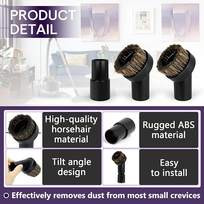 3PCS Horse Hair Brush Vacuum Attachment Set - Image 5
