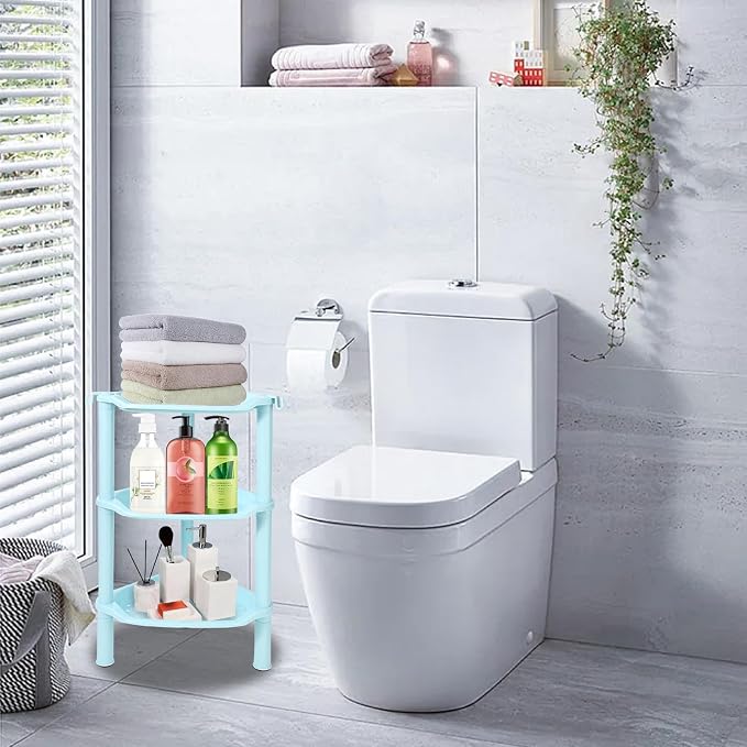 3 Tier Shower Caddy Organizer Shelf Corner, 13.5 x 10 x 26 Inches, Plastic - Image 2