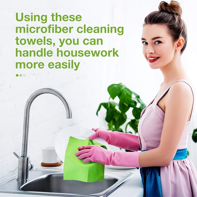 9 Pieces Fish Scale Cloth Microfiber Cleaning Nanoscale Glass Cleaning Cloth - Image 5