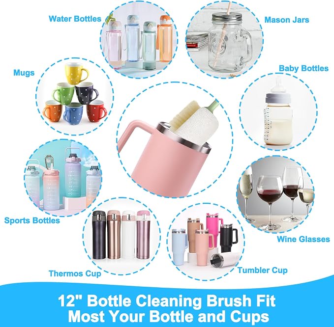 XANGNIER 5 in 1 Bottle Cleaning Brush Set, Cleaning Tool Kit - Image 4