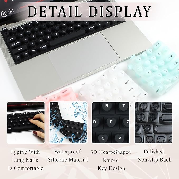 Keyboard Cover for Long Nails, Acrylic Gel Nails - Image 4