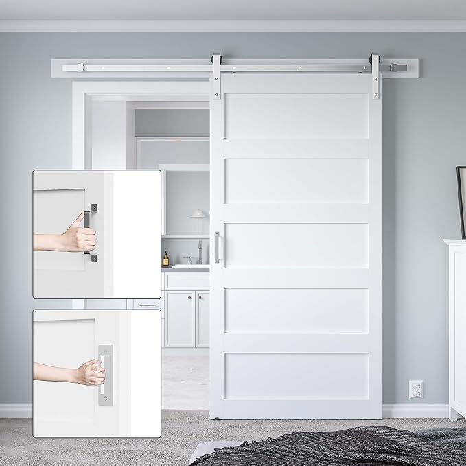 40in x 84in White Sliding Barn Door - Image 6
