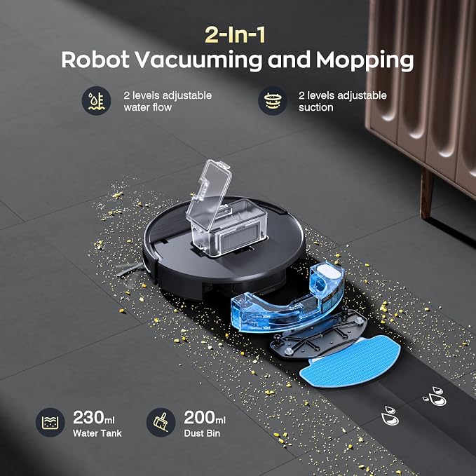 Robot Vacuum and Mop Combo, 2 in 1 Robotic Vacuums Cleaner - Image 2