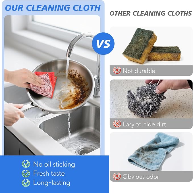 SINLAND Multipurpose Wire Dishwashing Rag Non-Scratch Cleaning Cloths, - Image 4