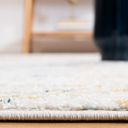 SAFAVIEH Area Rug 12x15 - Tulum Collection - Large - Ivory & Blue, Moroccan Boho Tribal Design, Non-Shedding & Easy to Clean, Ideal for Living Room, Bedroom, Dining Space (TUL272C)