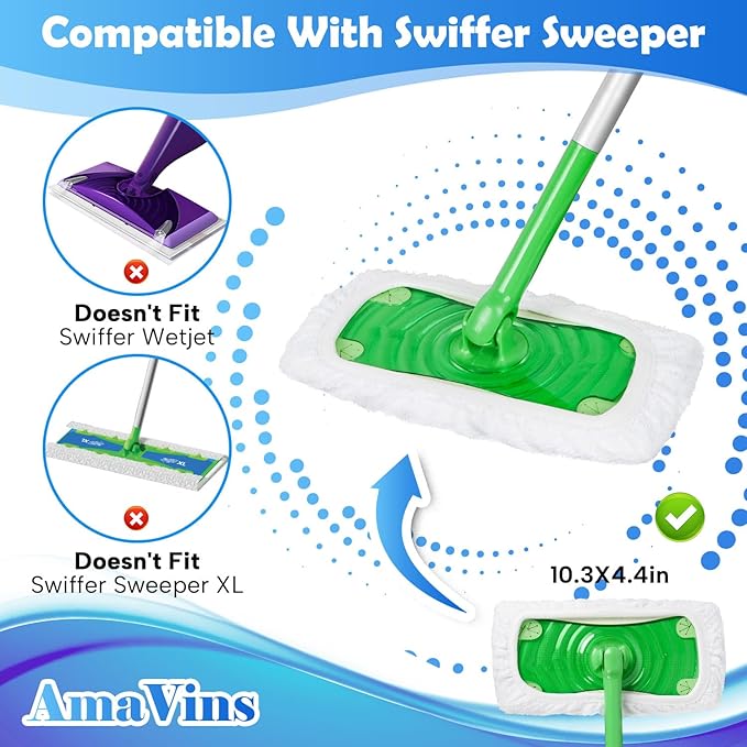 5 Pack Reusable 100% Cotton Mop Pads Compatible - Image 2