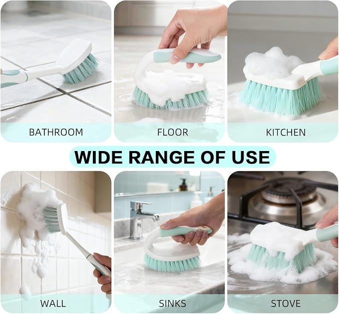 3 Pack Bathroom Scrub Brush Set, Heavy-Duty Scrub Brushes - Image 7