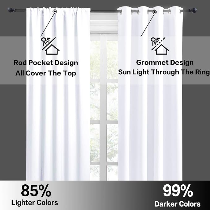 RYB HOME Blackout Curtains 63 inches Long - Image 5