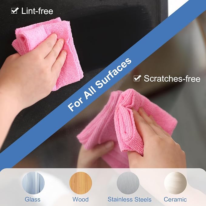 LIVOS 50 Pack Microfiber Cleaning Cloth in Box, Reusable Cleaning Rags - Image 3