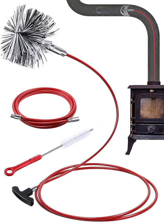 Feekoon Pellet Stove Cleaning Kit, 20 FT Flexible Steel Rod by FEEKOON