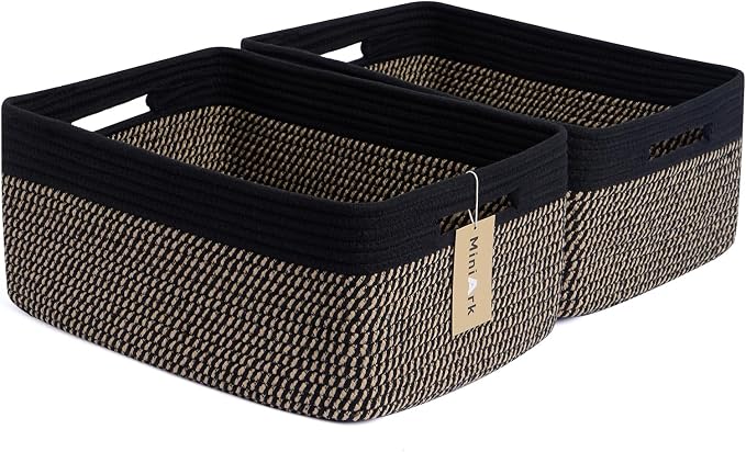 Large Storage Baskets for Shelves, Closet Organizers Bins for Clothes Blanket by MiniArkStorageBasketsHome