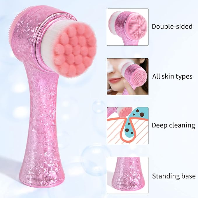 Face Brush 2 in 1, Facial Cleansing Exfoliating Brush - Image 2