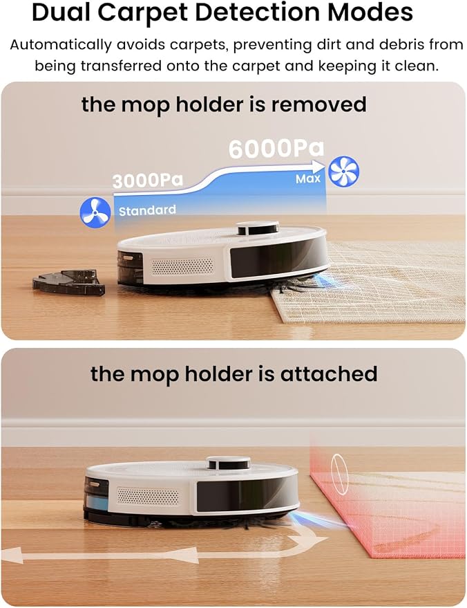 Lefant LiDAR Robot Vacuum and Mop, 45-Day Self-Emptying, 6000Pa Powerful Suction - Image 4
