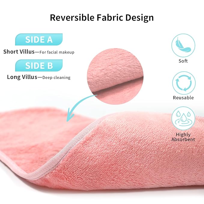 Makeup Remover Cloth 7-Day Set, Makeup Washcloths, Skin Friendly Soft Washable - Image 4