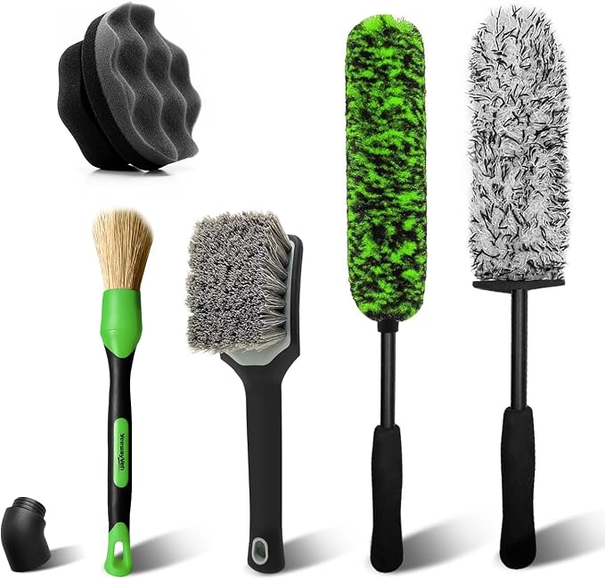 YeewayVeh 5PCS Pro Wheel Detailing Kit | 360° Bendable Rim Cleaner Brush by YeewayVeh