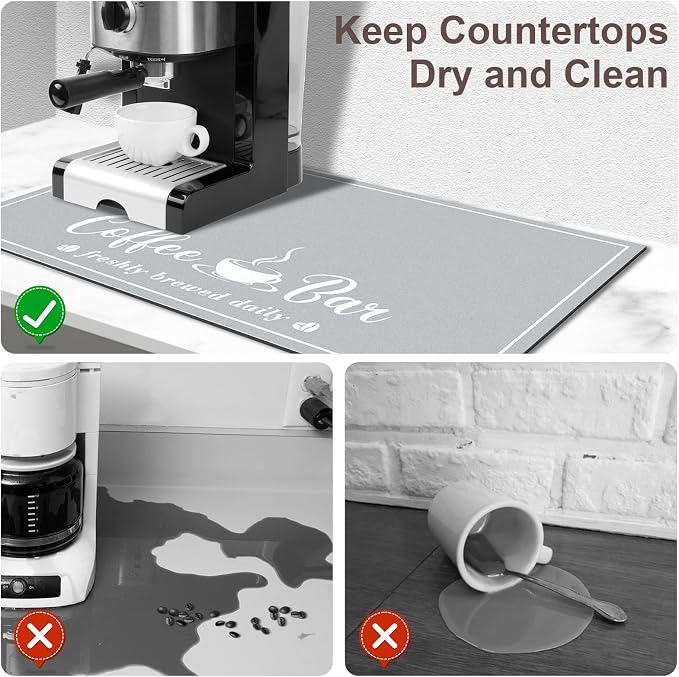 Absorbent Coffee Mat, Fashion Dish Drying Mat - Image 3