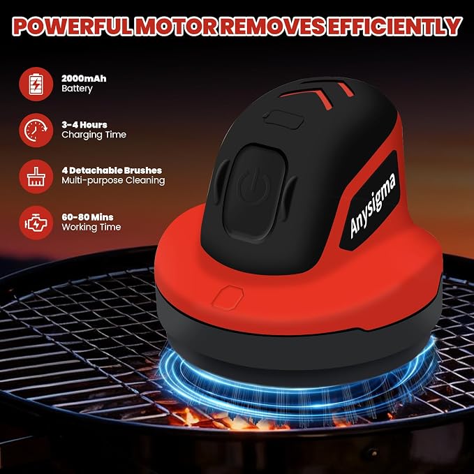 Electric Grill Brush- Waterproof Cordless Rotary Cleaning Brush - Image 4