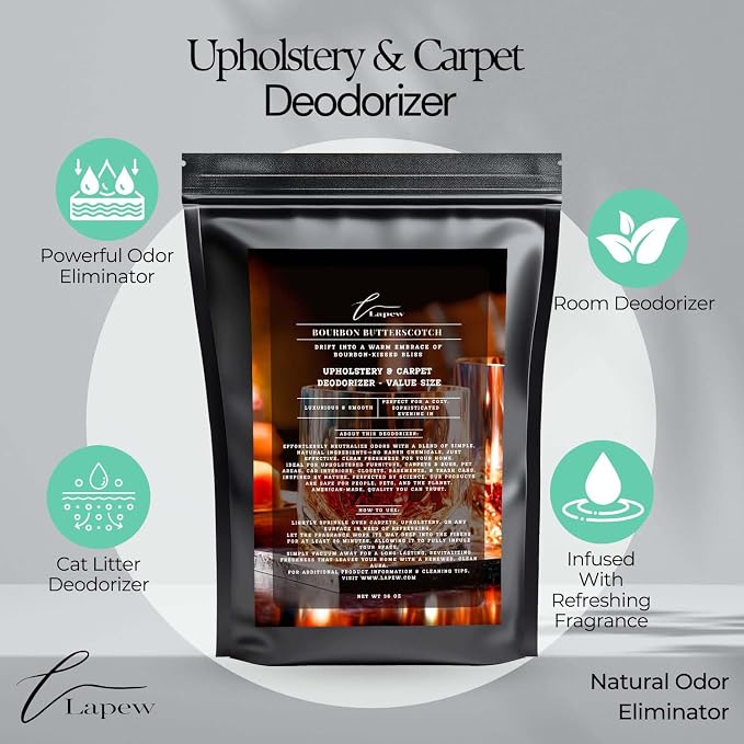 Bourbon & Butterscotch Carpet Freshener Powder Value Size 36 oz | Powerful Odor - Image 3