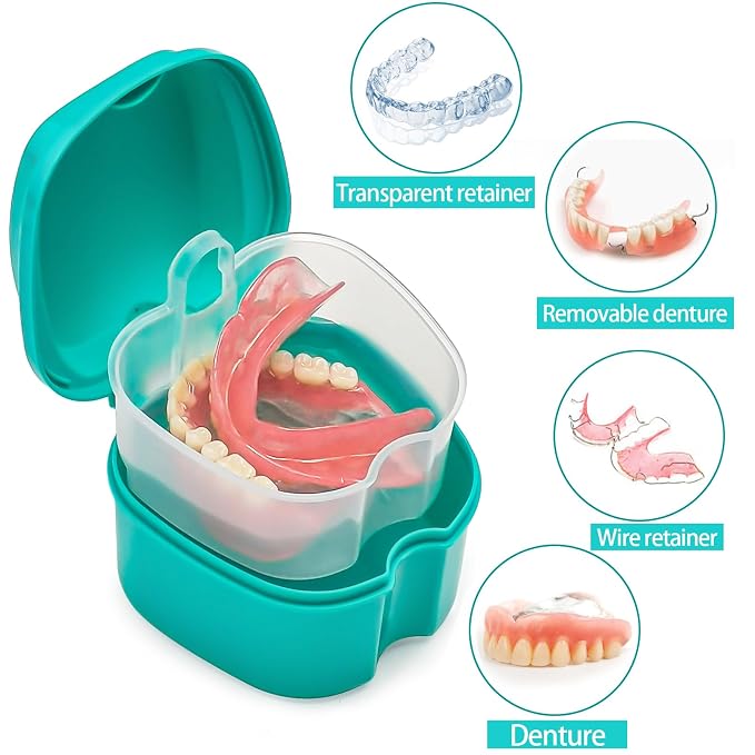 2 Pack Partial Denture Bath Case Retainer Cleaning Case Travel, Denture Storage - Image 8
