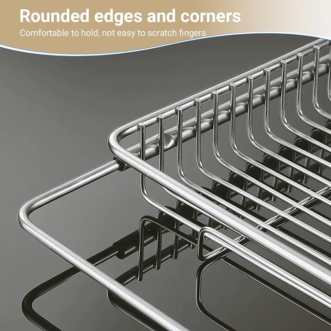 Dish Drying Rack, Stainless Steel Extendable Organizer - Image 5