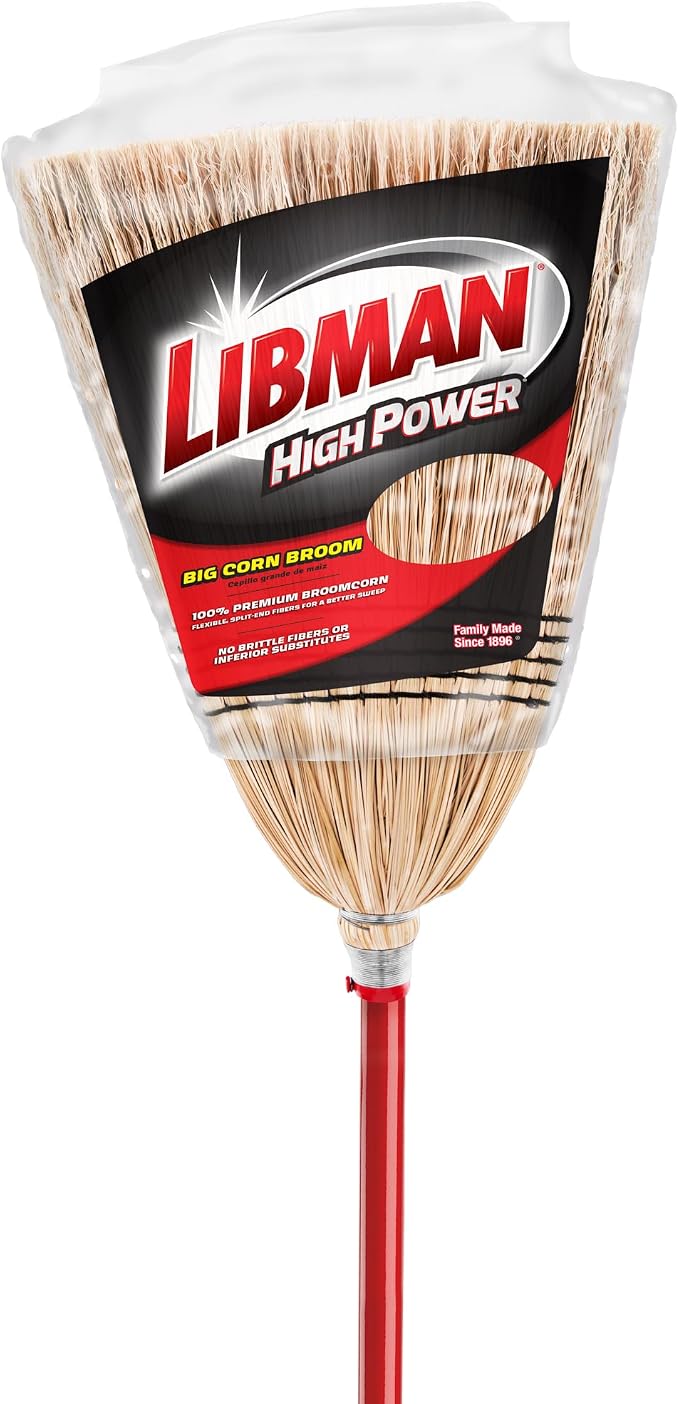 Libman 502 Big Corn Broom with 100% Broomcorn Fiber - Image 2