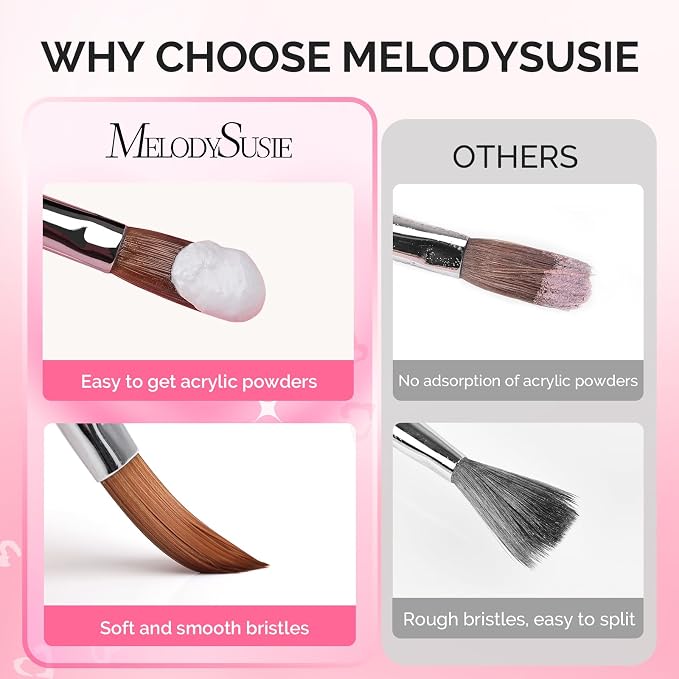 MelodySusie 3-Piece Acrylic Nail Brush Set - Image 2