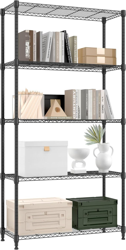 1250 lbs 5 Tier Shelf Metal Storage Shelves Shelving Wire Rack Heavy Duty by MEIGAOPLASTICANDMETALHKCOLIMITED